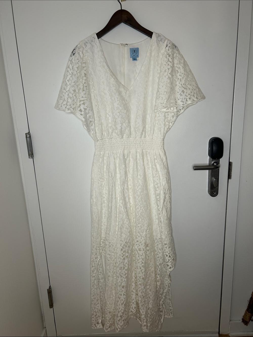 CeCe Floral Lace White Dress